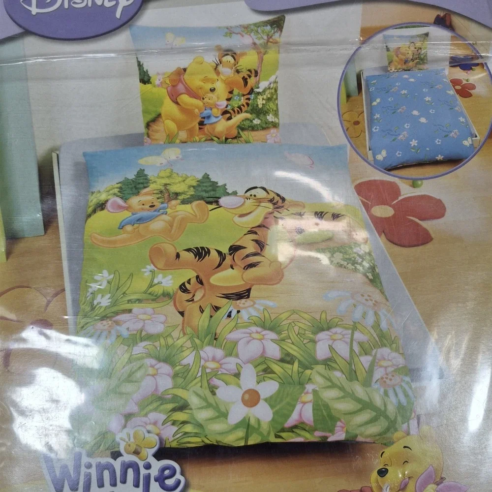 VTG Disney Winnie The‎ Pooh Reversible Duvet Cover & Pillow Case Tigger